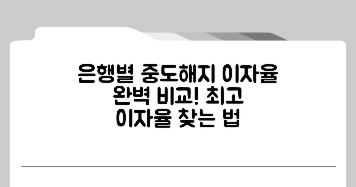 은행별 중도해지 이자율 완벽 비교
