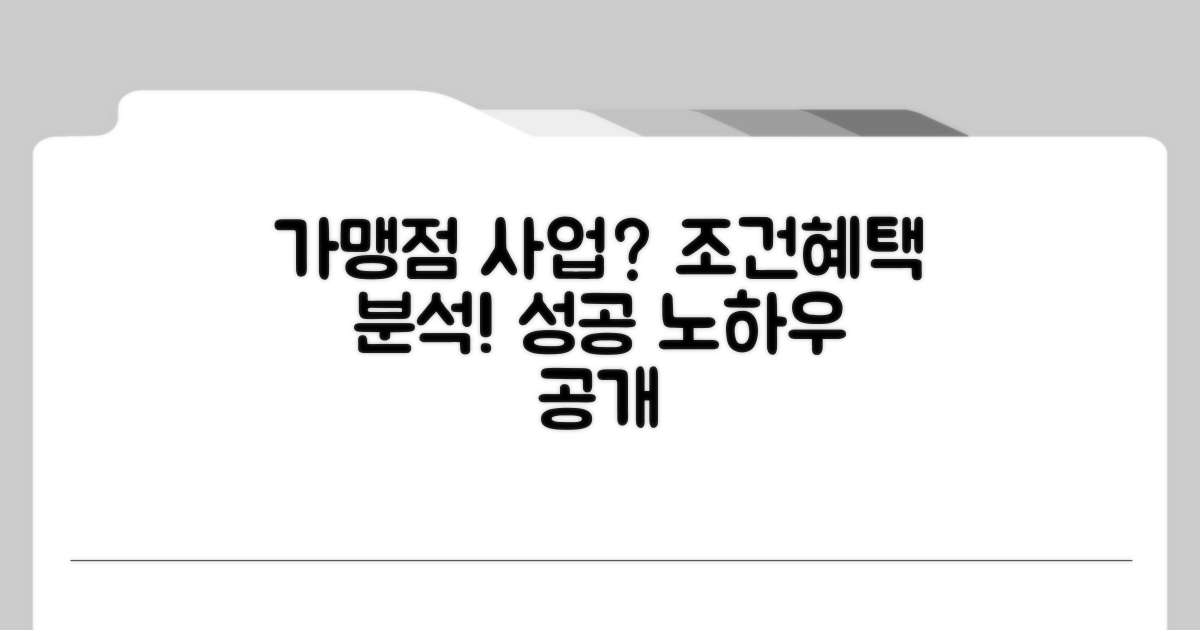 가맹점 사업 조건 및 혜택 분석