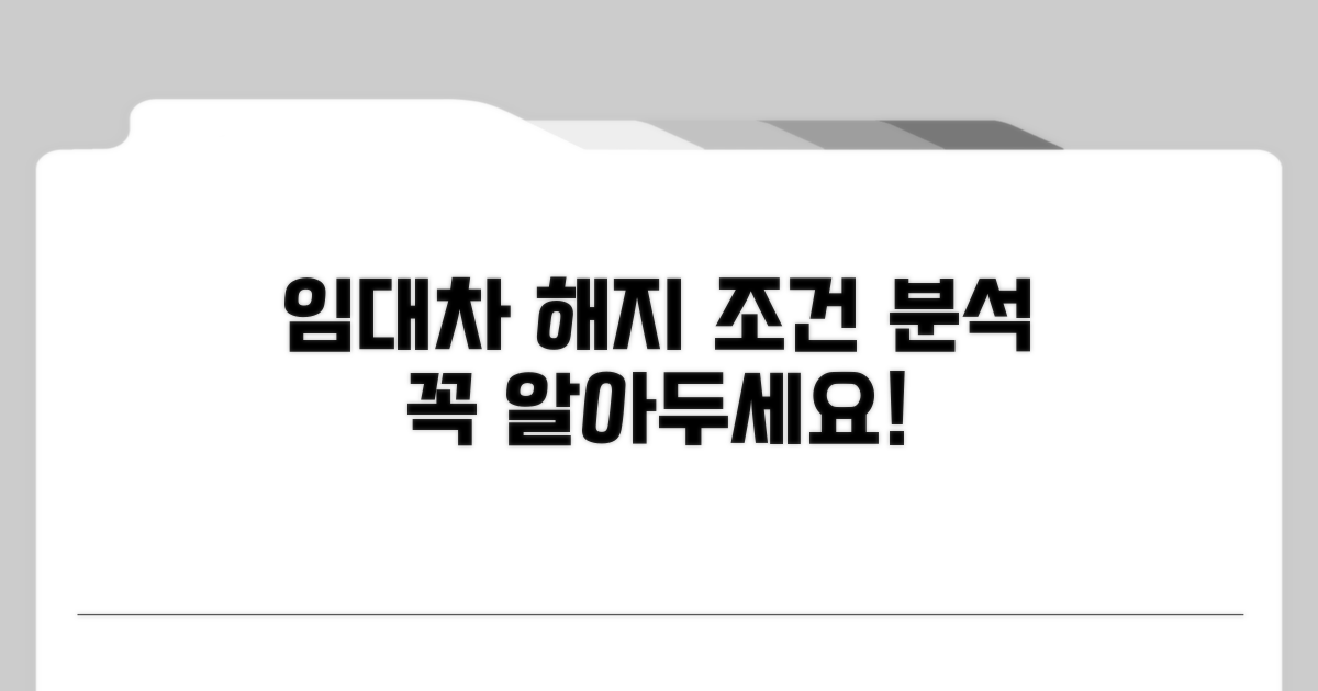 임대차 계약 해지 조건 분석