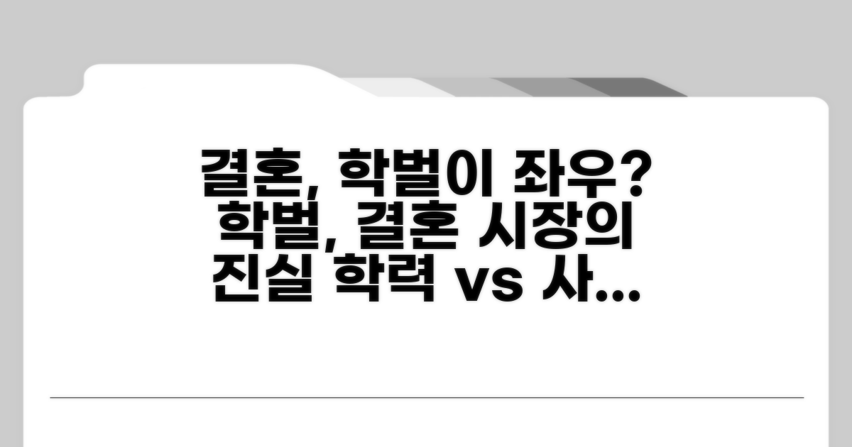 학벌이 결혼 정보에 미치는 영향