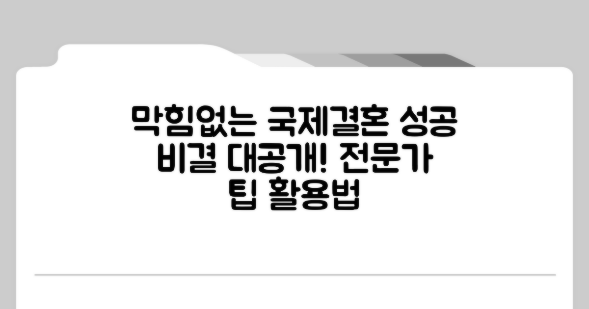 막힘없는 국제결혼, 전문가 팁 활용법