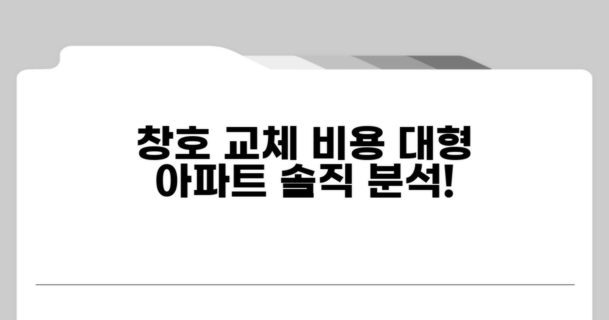 대형 아파트 창호 교체 비용 분석