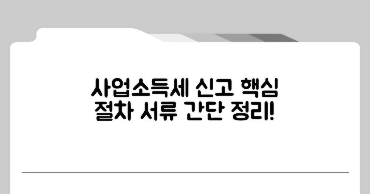 사업소득세 신고 절차 및 필요 서류