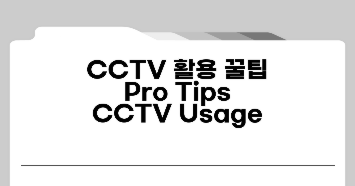 CCTV 설치 후 활용 꿀팁