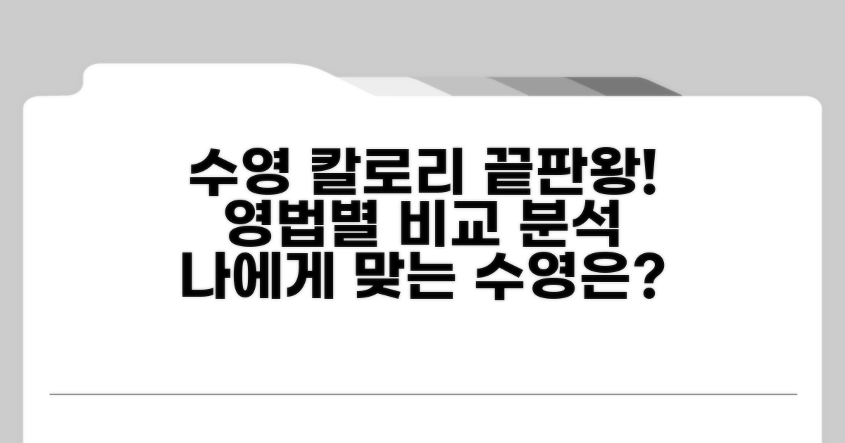 수영 영법별 칼로리 비교