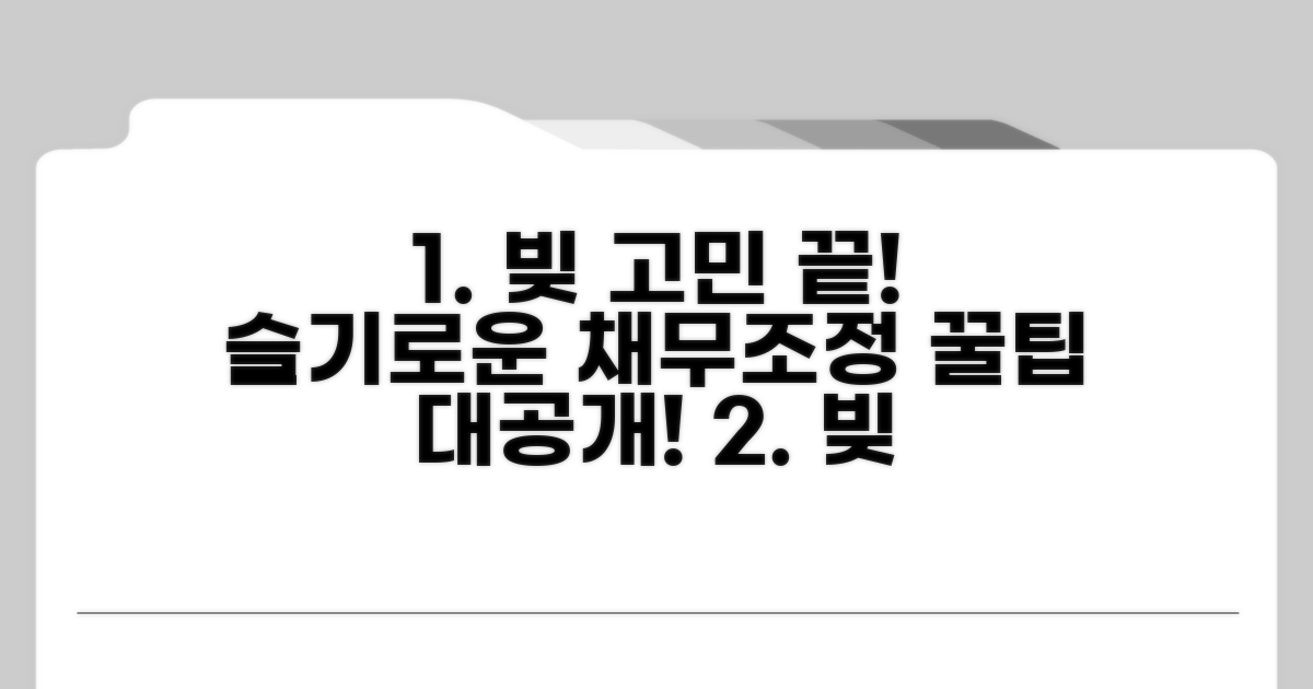 현명한 채무조정 활용 꿀팁