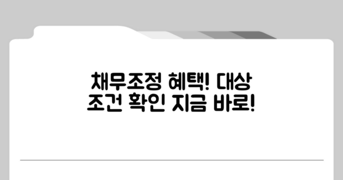 채무조정 혜택과 대상 조건 확인