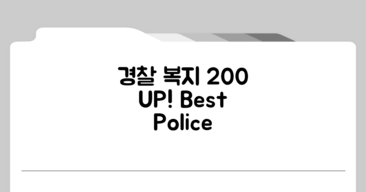 경찰 복지 혜택 200% 활용