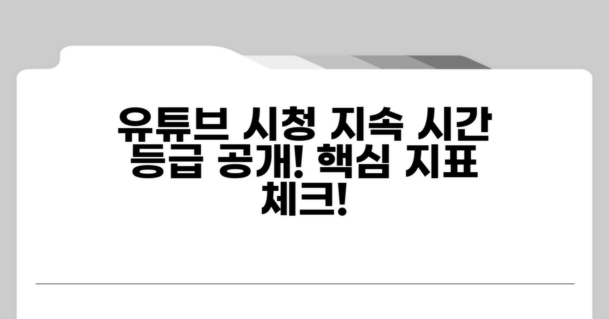 유튜브 시청 지속 시간 등급 알아보기