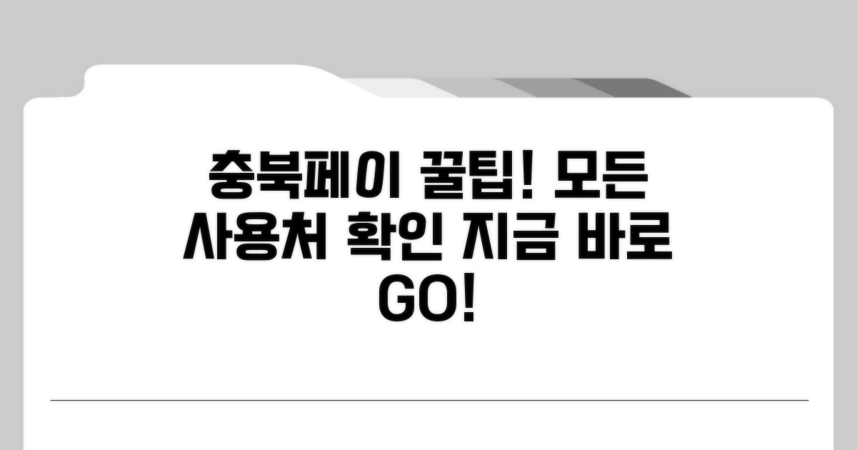 충북페이 사용처 한눈에 확인