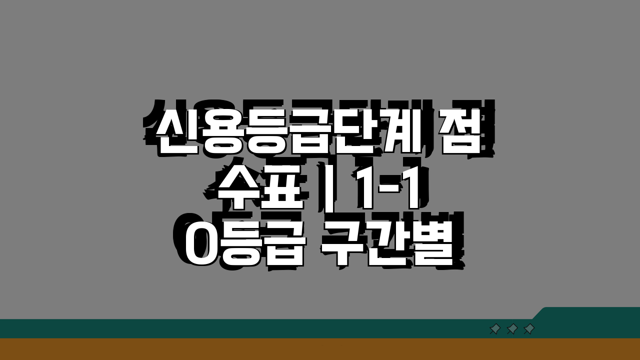 신용등급단계 점수표 | 1-10등급 구간별 점수 총정리