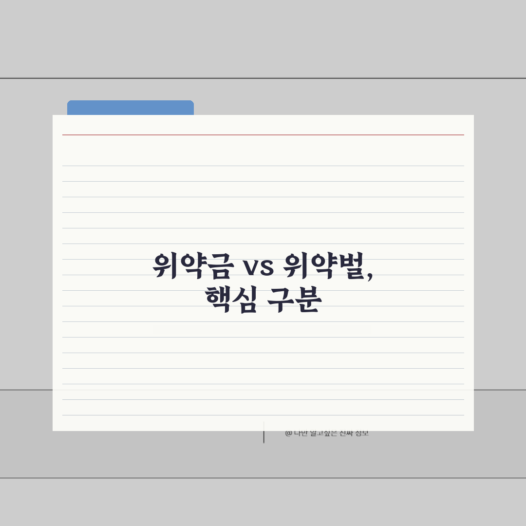 위약금 위약벌 법적 구분 | 계약서 표현에 따른 차이 | 실제 판례 분석 꿀팁 공유해요!