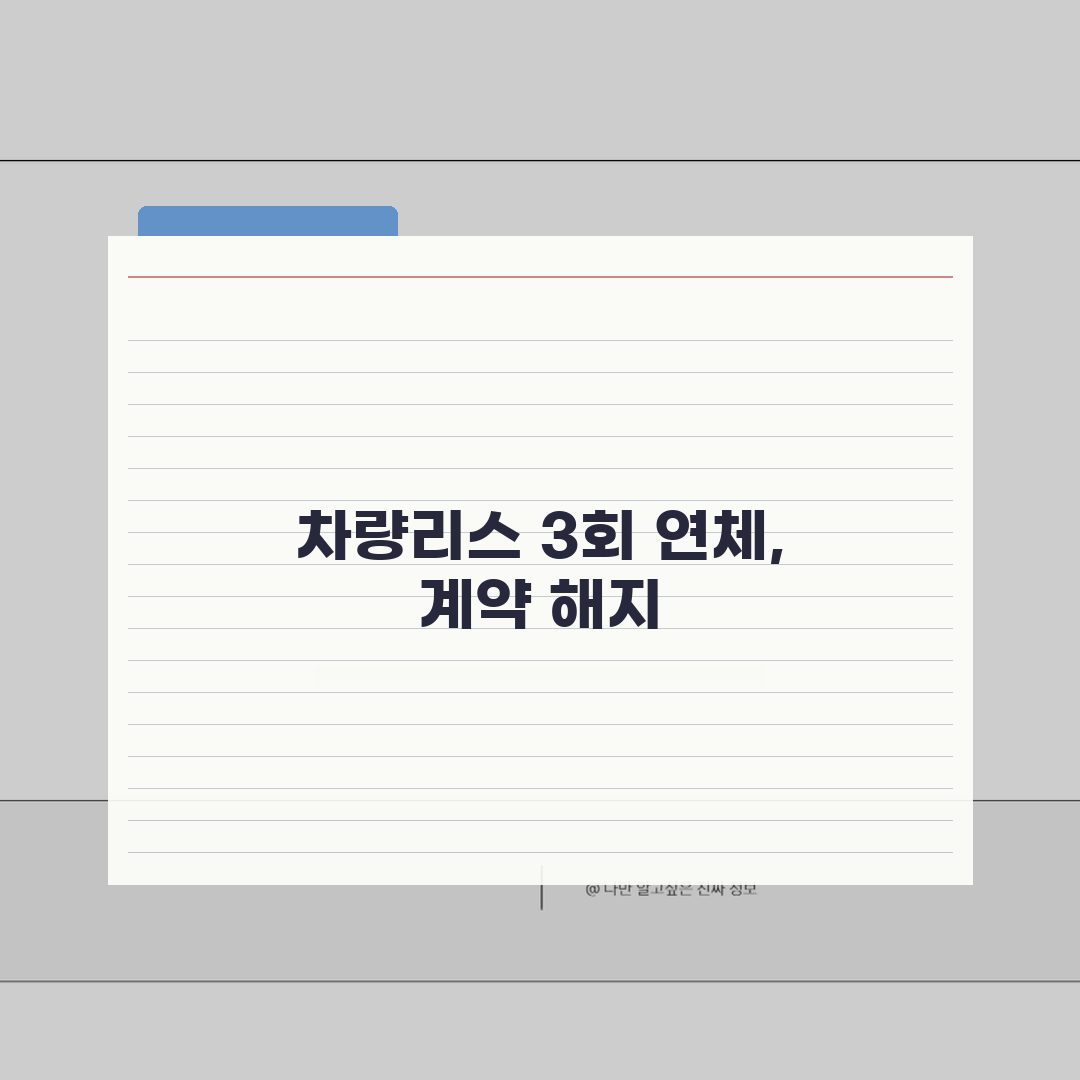 차량리스 연체 3회시 계약해지 들어오나, 꿀팁 공유해요!